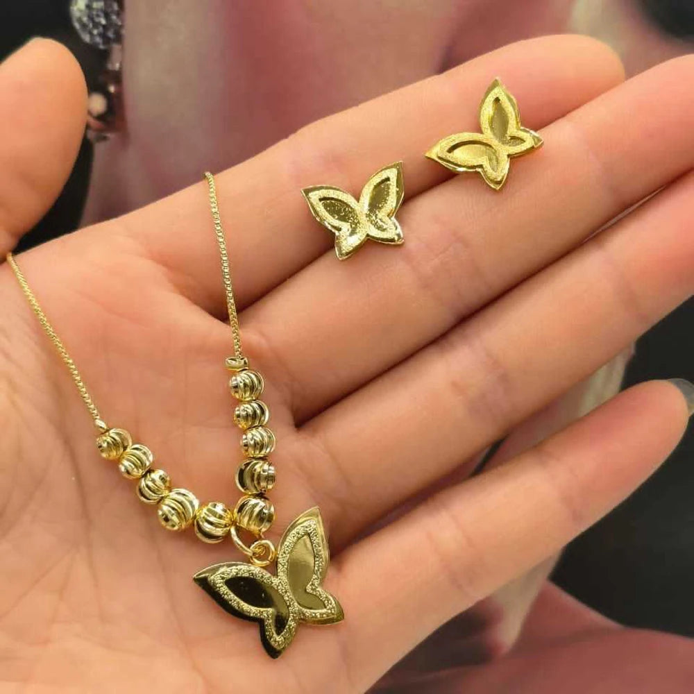 Italy Luxury Design Gold Plated Jewelry Set for Women Trendy Dubai Geometric Earrings Necklace New Jewelery Vintage Accesories