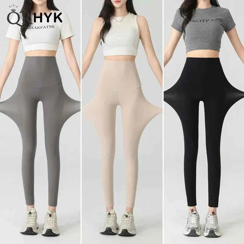 Thin Summer Women's Legging Outer Wear Silky Sunscreen Cool Feeling High Waist Yoga Pants Elastic Skinny Trousers