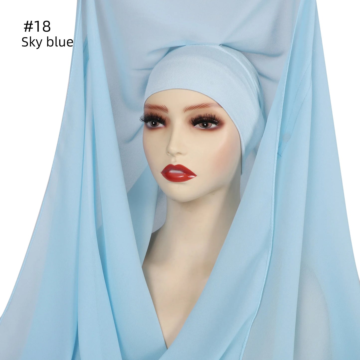 Newest Instant Chiffon Hijab with Magnetic Buckle Solid Color Woman Muslim Hijab Scarf Islamic Turban Fashion Headband Shawls