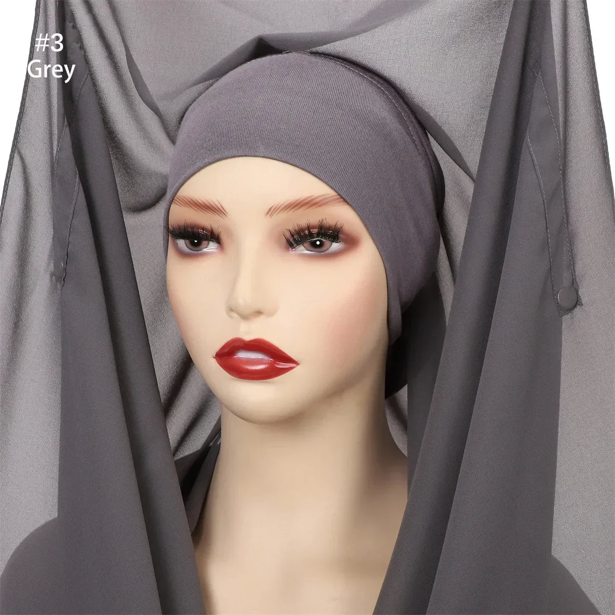 Newest Instant Chiffon Hijab with Magnetic Buckle Solid Color Woman Muslim Hijab Scarf Islamic Turban Fashion Headband Shawls