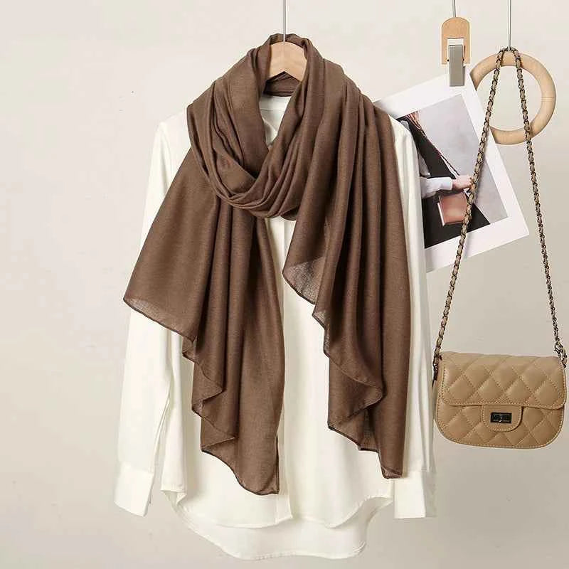 New Cotton Linen Hijab Scarf For Women Femme Musulmane shawls Kebaya Women's Hijab Headscarf Wrap Stoles Solid Islamic Headband
