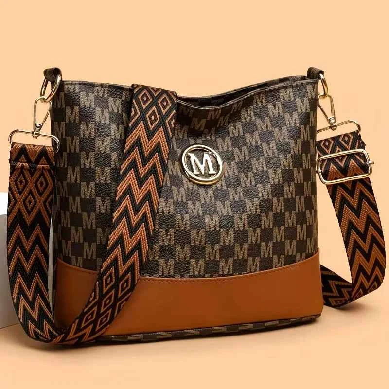 Two-Tone Color Blocking Women Bucket Bag Large Capacity Multi-Way Tote Elegant Casual Daily Use Handbags