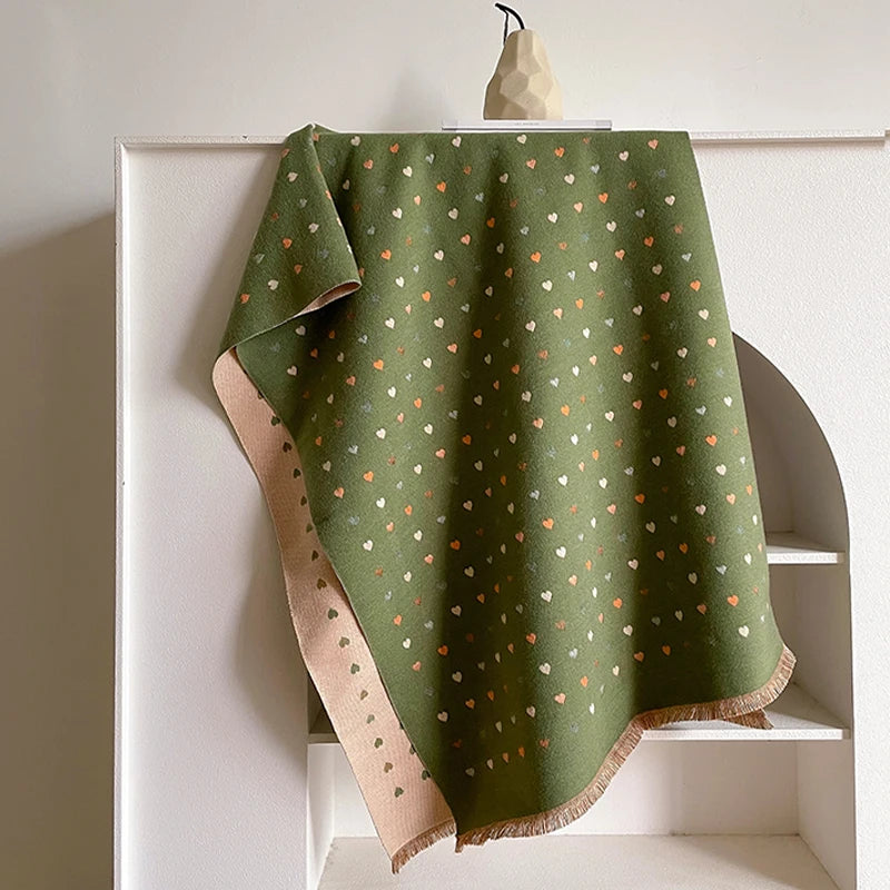 Winter Women's Scarf Luxury Design Double sided Cashmere Feel Scarf Warm Scarf Shawl