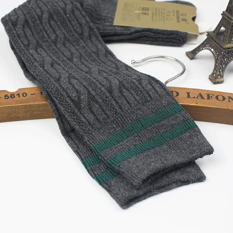 Knit Cotton Thigh High Stockings — Warm Over-Knee Socks for Women