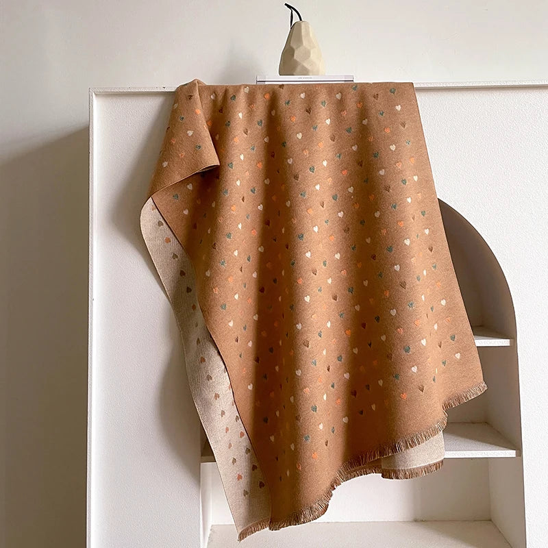 Winter Women's Scarf Luxury Design Double sided Cashmere Feel Scarf Warm Scarf Shawl