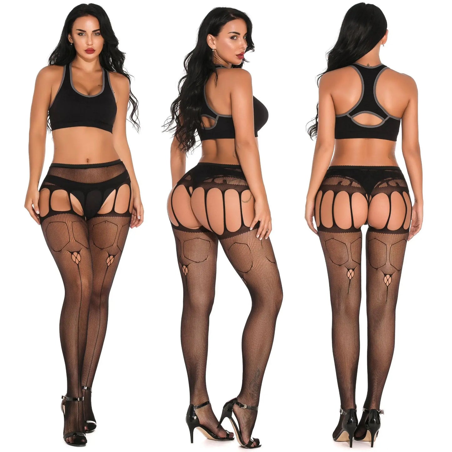 Hot Sale Fishnet Pantyhose Plus Size Thigh High Socks Erotic Stockings With Garter Belt For Women Sexy Lingerie Plus Size чулки