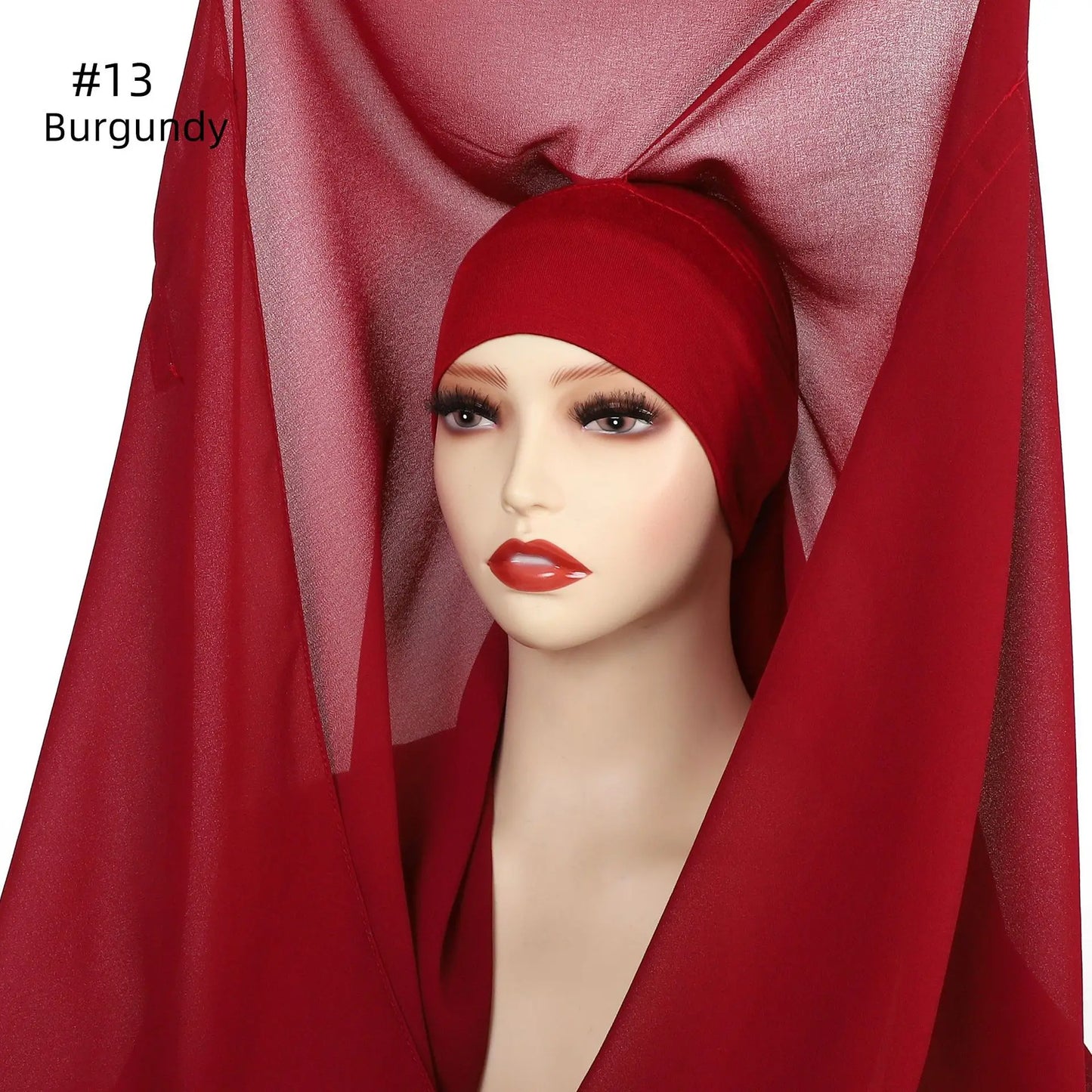Newest Instant Chiffon Hijab with Magnetic Buckle Solid Color Woman Muslim Hijab Scarf Islamic Turban Fashion Headband Shawls