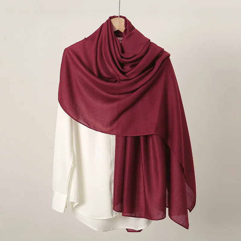 New Cotton Linen Hijab Scarf For Women Femme Musulmane shawls Kebaya Women's Hijab Headscarf Wrap Stoles Solid Islamic Headband