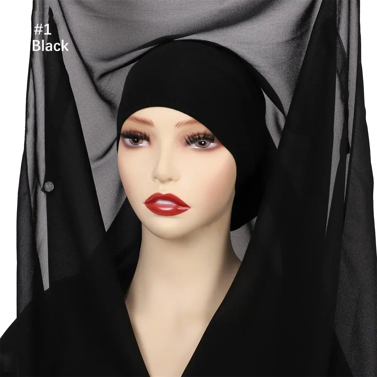 Newest Instant Chiffon Hijab with Magnetic Buckle Solid Color Woman Muslim Hijab Scarf Islamic Turban Fashion Headband Shawls