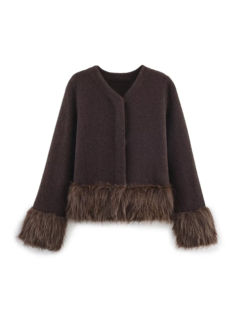 Women Elegant Solid Round Neck Pullover Lady Chic Full Sleeve Single Breasted Slim Knitted Sweater Women Commute Street Sweaters