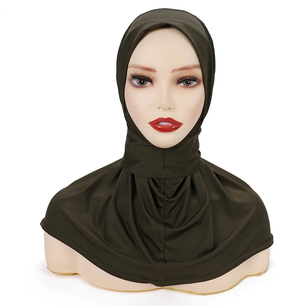 Ready To Go wear Instant Hijab for Ladies Girls Women With Tie Back Buttons Premium Quality Jersey Scarf