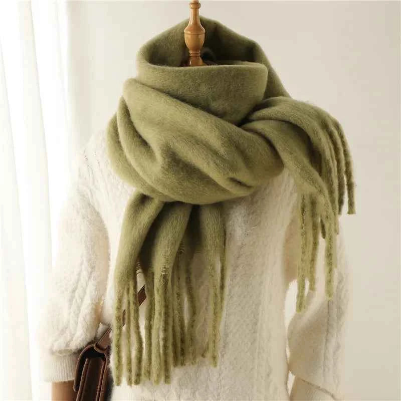 2025 Women's Luxury Winter Cashmere Scarves - Pashmina , Thick Blanket Wrap with Long Fringe for Him & Her Couple-style Scarves