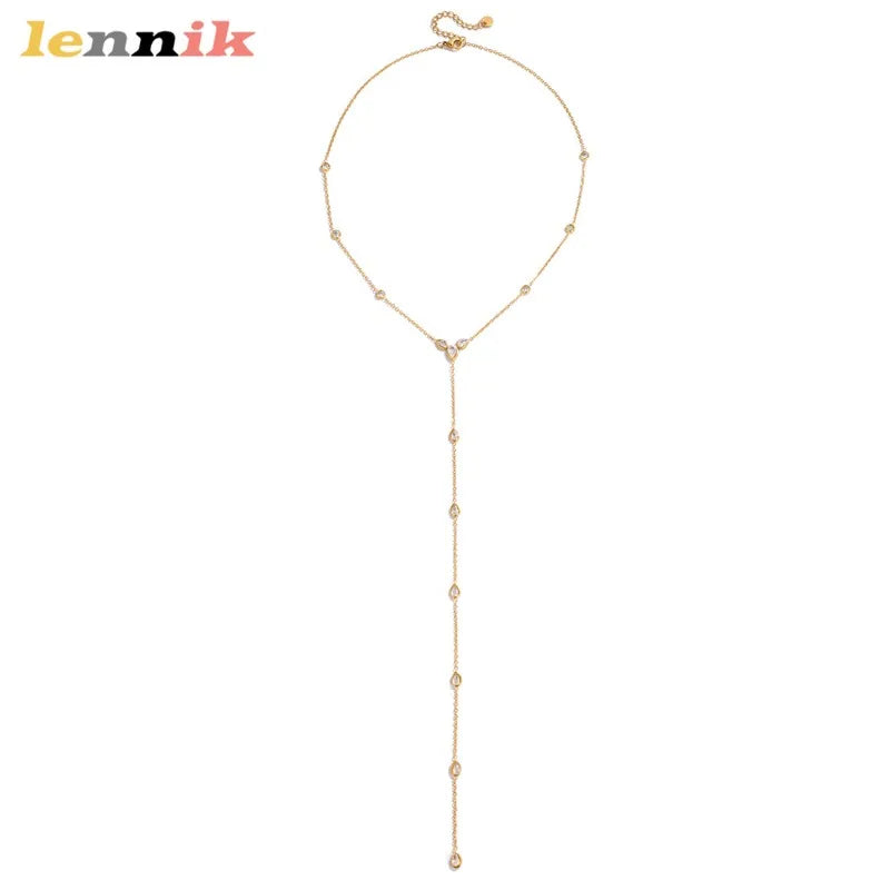 Y-Necklace, Titanium Steel Long Chain , Tarnish-Proof Stainless Steel, Light Luxury Women's Jewelry , European Style New Arrival