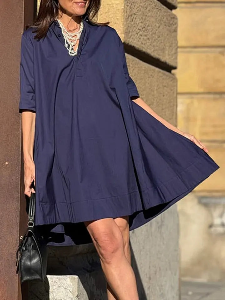 Women's Casual And Elegant Cotton And Linen Dress New Summer Fashion Elegant Short Sleeve White Loose Beach Party Dresses Robe