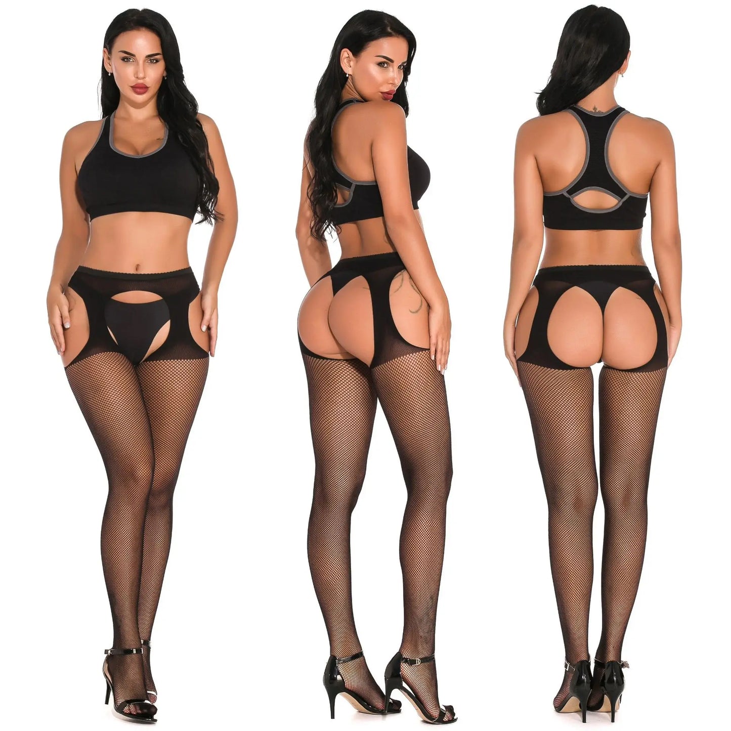 Hot Sale Fishnet Pantyhose Plus Size Thigh High Socks Erotic Stockings With Garter Belt For Women Sexy Lingerie Plus Size чулки