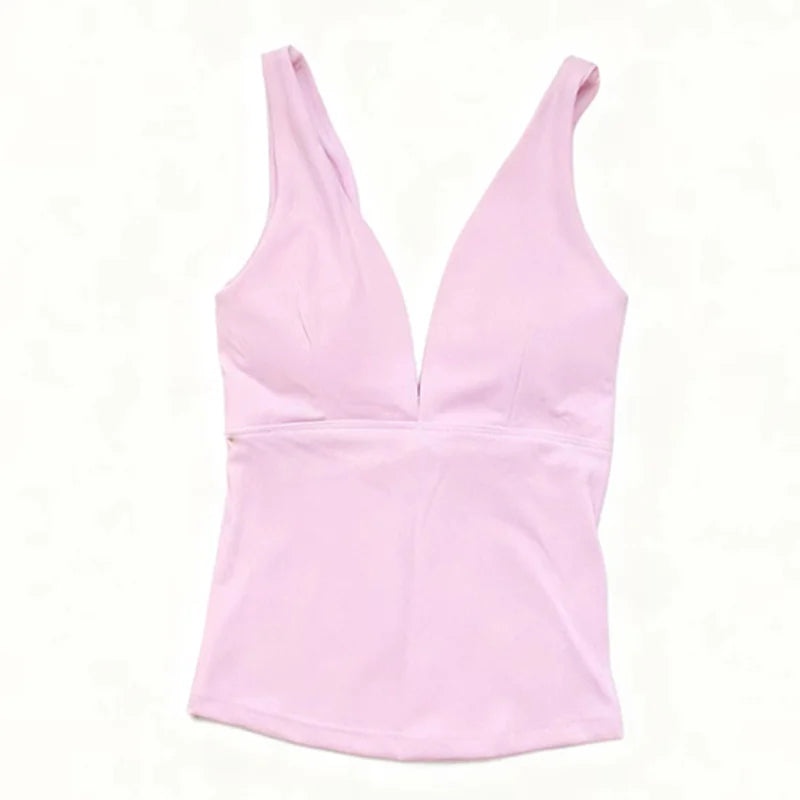 Backless Tank Top — Push-Up Sport Bra & Running Vest