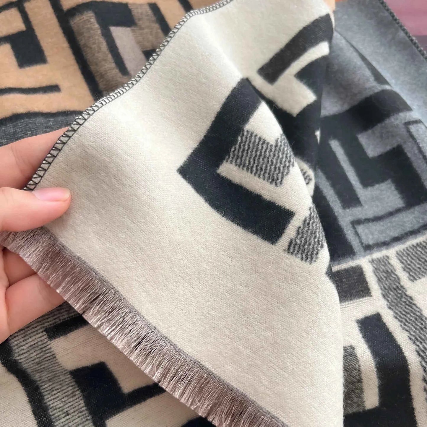 Winter Women's Scarf Luxury Design Double sided Cashmere Feel Scarf Warm Scarf Shawl