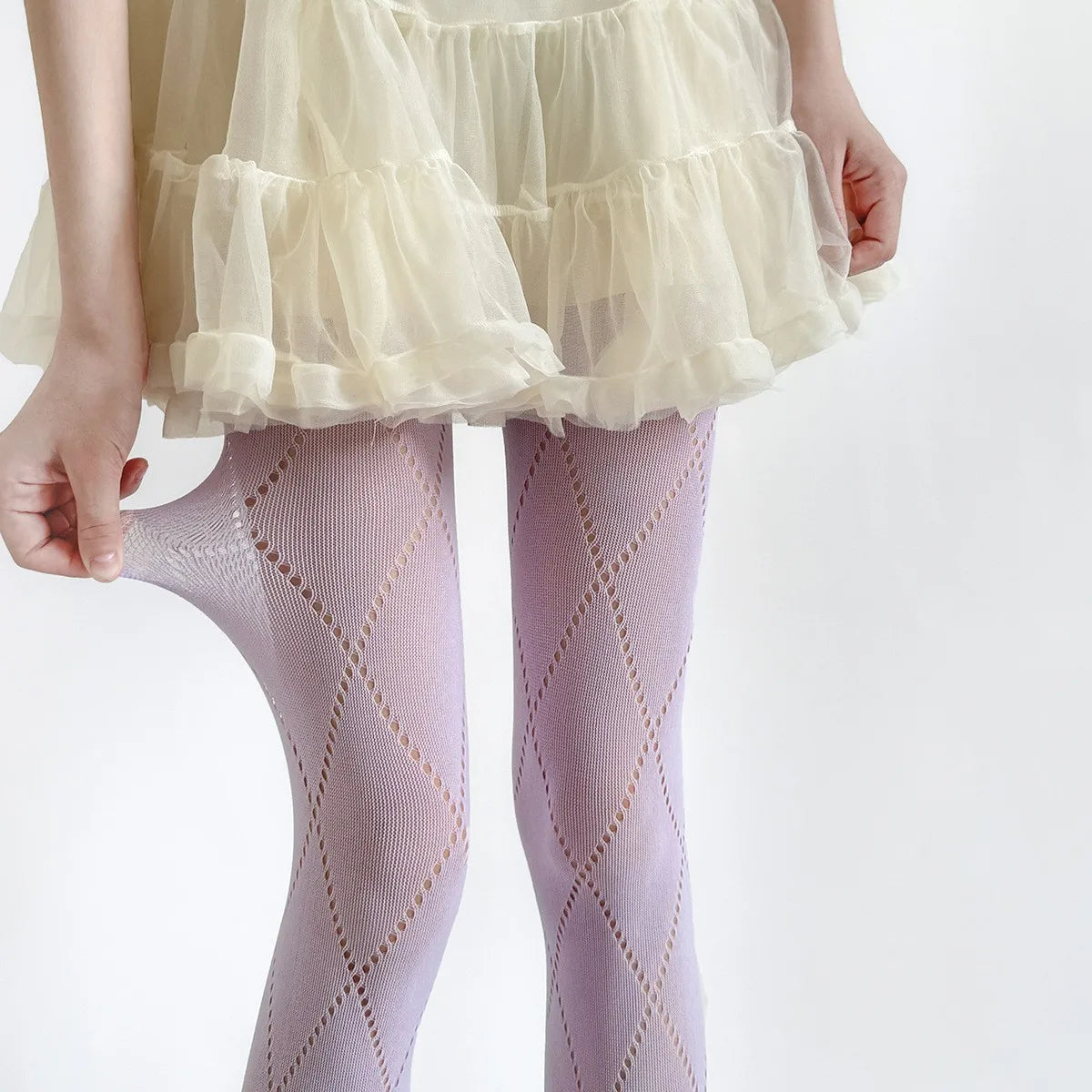 Pantyhose Women Retro Plaid Hollow Out Mesh Fishnet Stockings Women Tights Lingerie Slim Stocking Pantyhose Tight spring  summer
