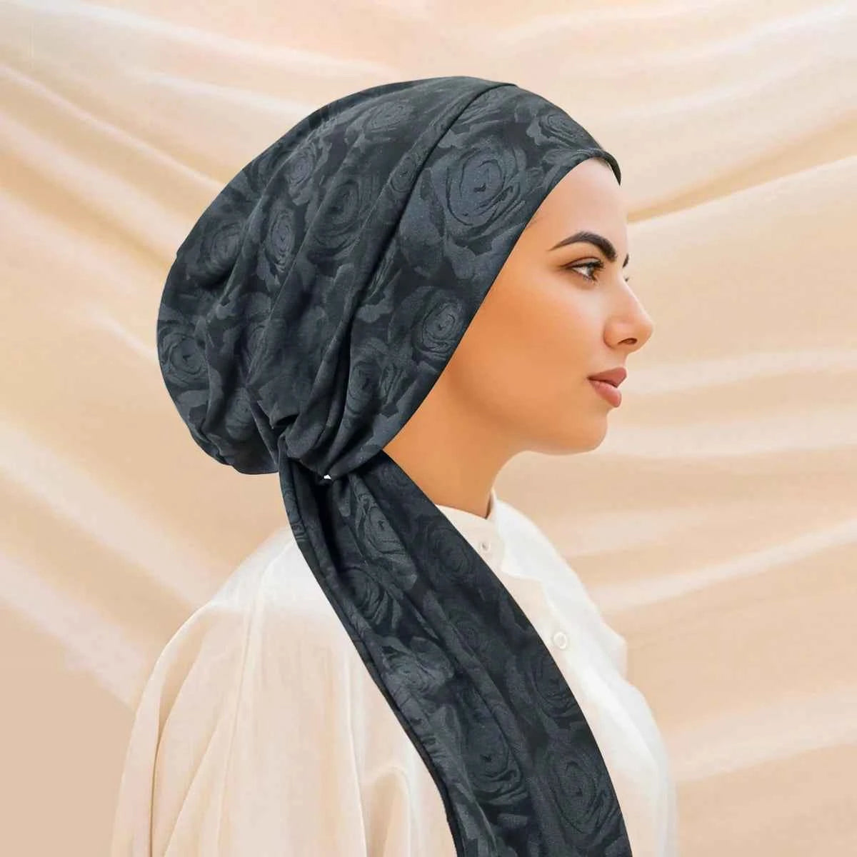 Trendy Print Women Hijabs Head Scarf Hijab Chemo Cap Turban Pre-Tied Headwear Bandana Cancer Hair Loss Headscarf Head Wrap