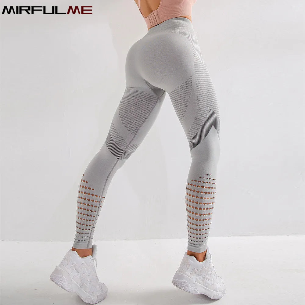 Seamless High Waist Mesh Sport Leggings | Breathable Running & Yoga Pants