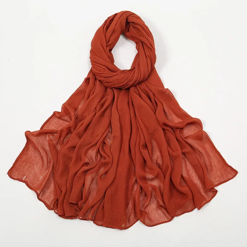 2024 Soft Rayon Cotton Muslim Hijabs for Women Scarf Plain Shawls Femme Musulman Viscose Rayon Headscarf Islamic Turban Headband