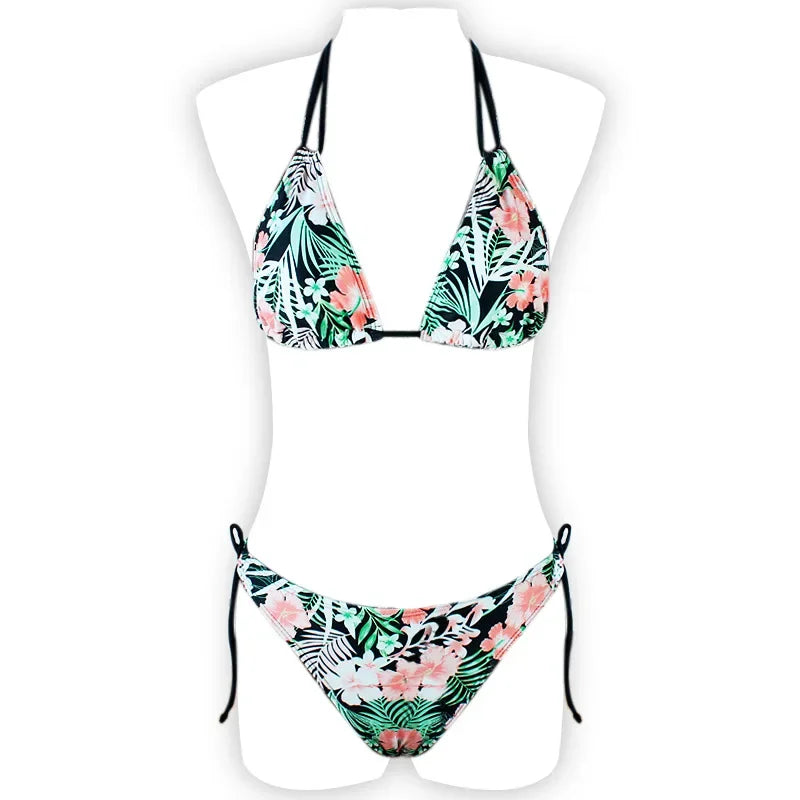 2022 New Swimwear Woman Sexy Push Up Bikini Set Swimsuit Women Print Floral Beachwear Biquini Two Piece Bathing Suit