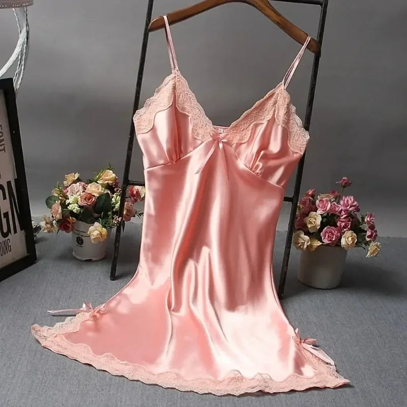 Lace Patchwork Nightgown — Sexy Lingerie Nightdress & Sleepwear