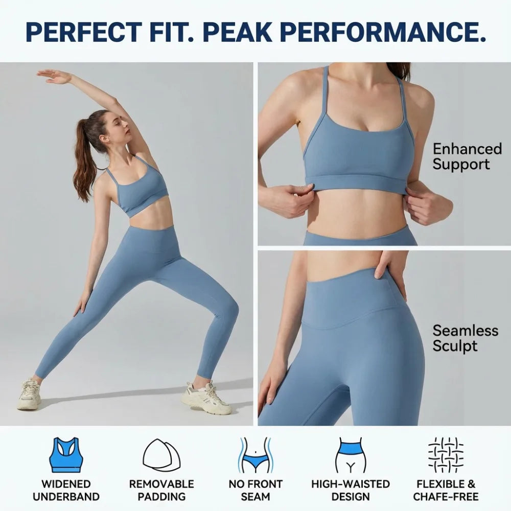 2-Piece Activewear Set — Sports Bra & High Waist Leggings
