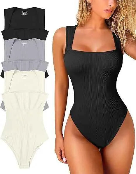 14 Color Option Women's Bodysuits Summer Sexy Lady Strapless Backless Solid Color U Collar Slim Skinny Playsuits Tops OUFY-821