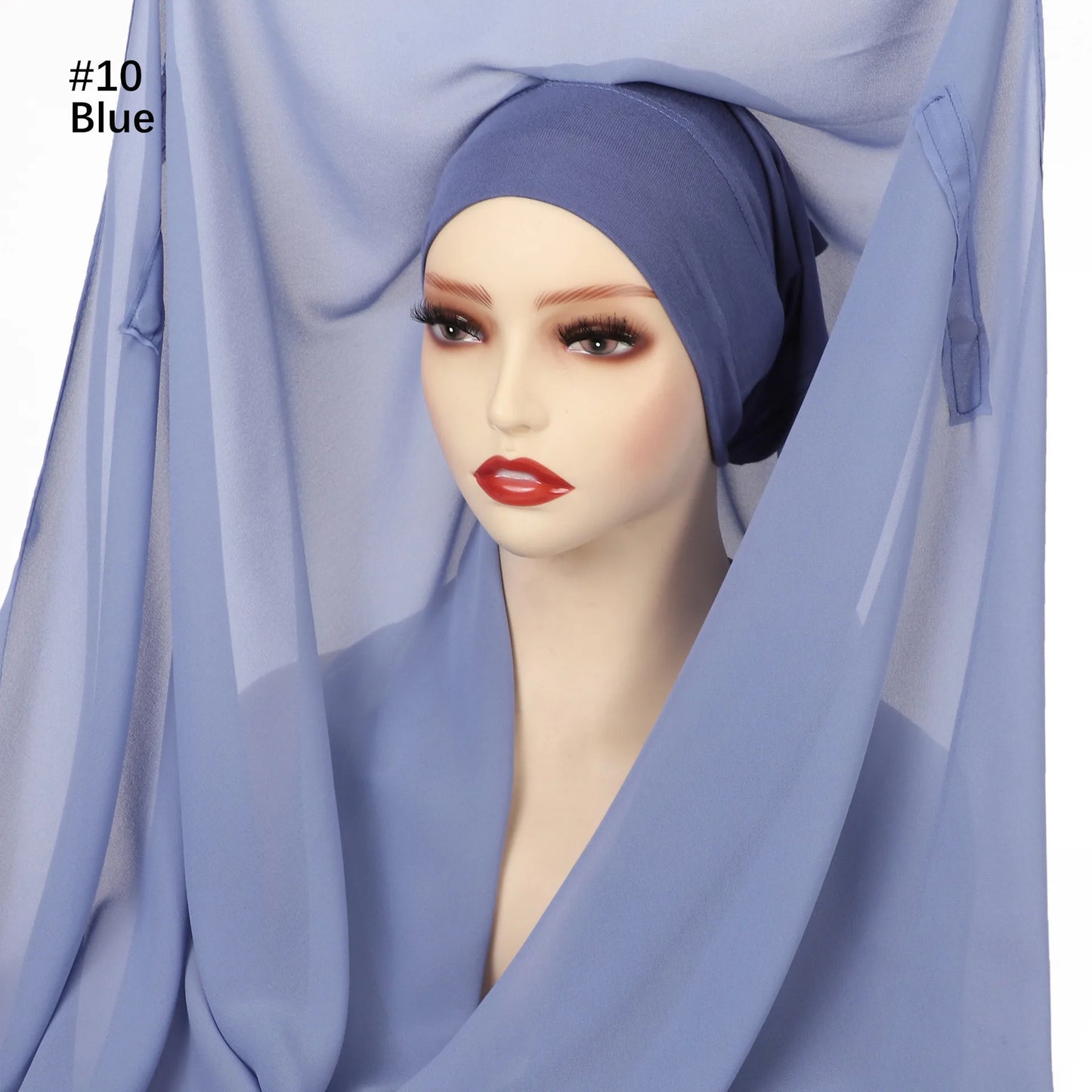 Newest Instant Chiffon Hijab with Magnetic Buckle Solid Color Woman Muslim Hijab Scarf Islamic Turban Fashion Headband Shawls
