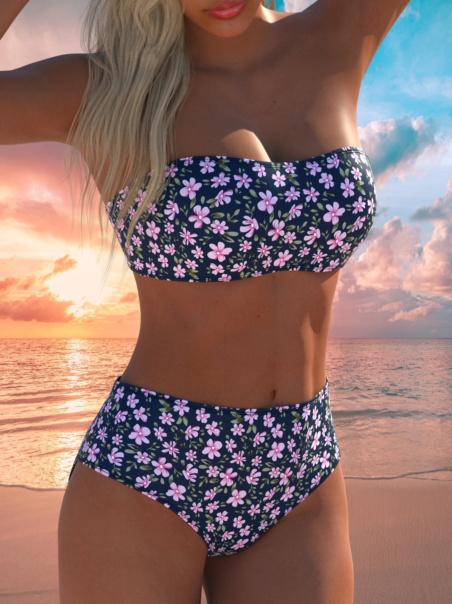 Women's Swimwear Swimming Suit Beach Outfits Summer Beach Festival Vacation Travel Sexy Luxury Modern Two Piece Set Bikinis