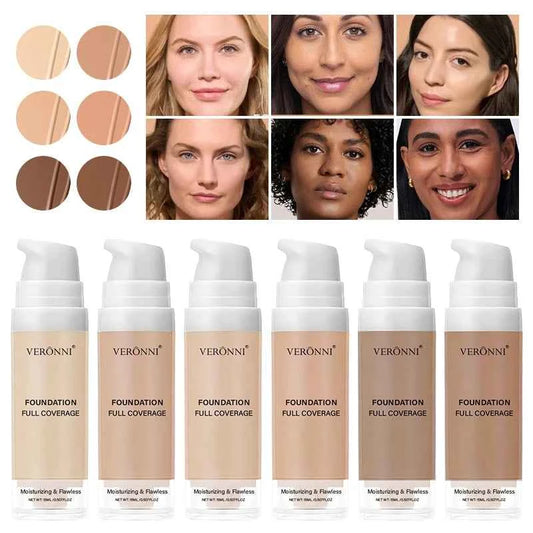 Full Coverage Foundation Bottles - Buildable Full Coverage Liquid Makeup for Custom Skin Tone Mixing & Daily Wear, Oil Control