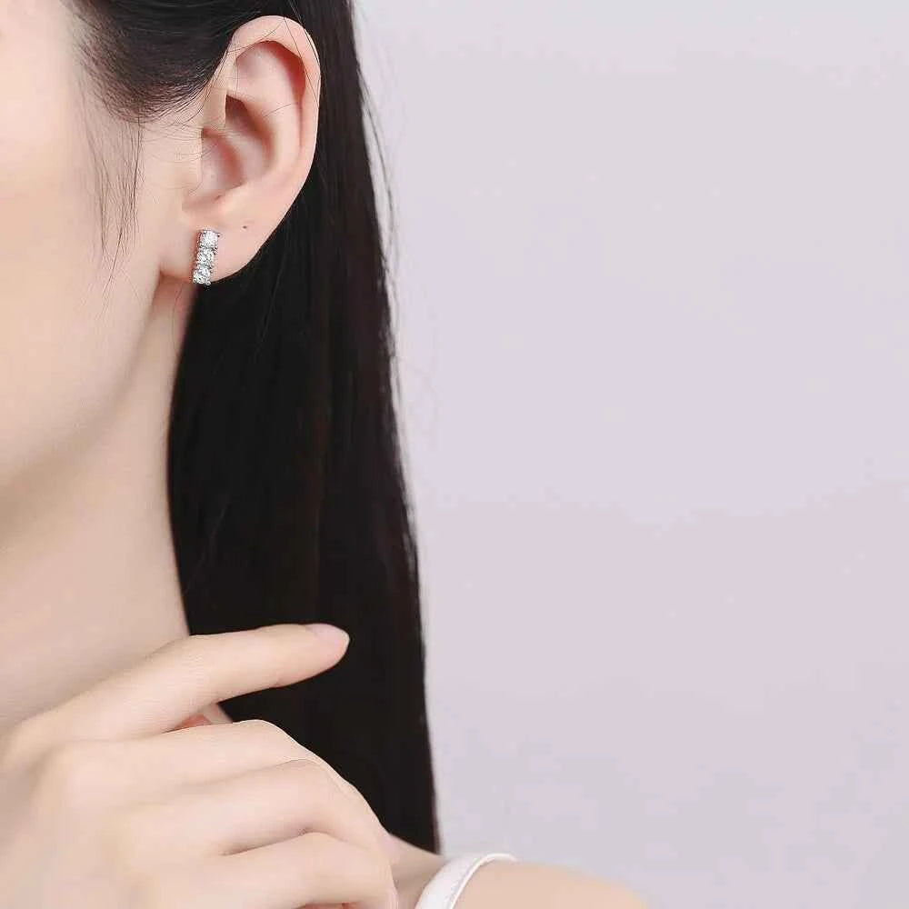 925 Sterling Silver Jewelry Set With Diamond Necklace And Earrings, Wedding Dress Versatile Jewelry Set Inlaid With AAAAA Zircon