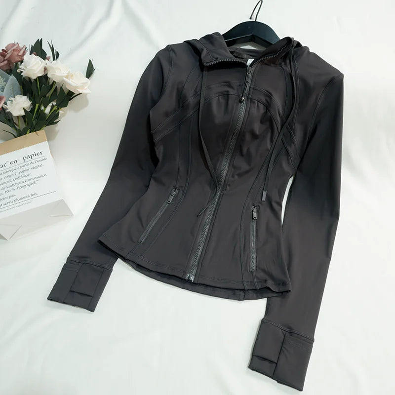 Hooded Sports Jacket — Breathable Quick-Dry Zip-Up Cardigan