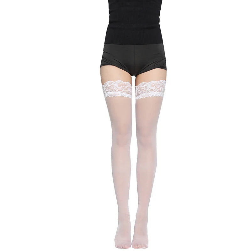 Lace Thigh High Stockings — Sheer JK Style Lingerie Hosiery