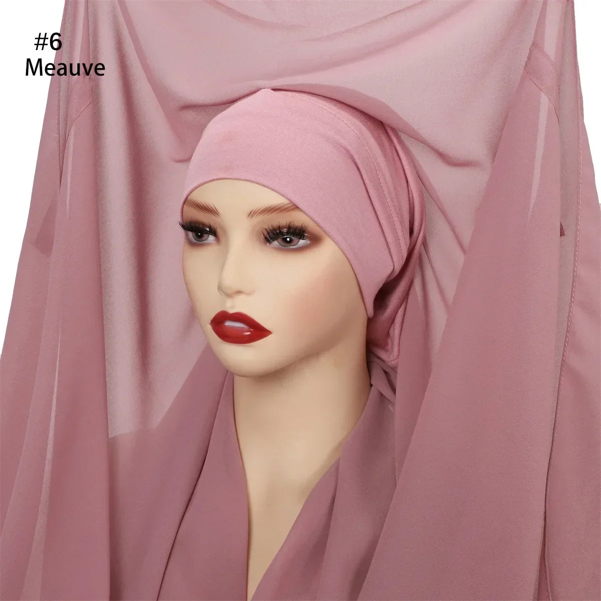 Newest Instant Chiffon Hijab with Magnetic Buckle Solid Color Woman Muslim Hijab Scarf Islamic Turban Fashion Headband Shawls