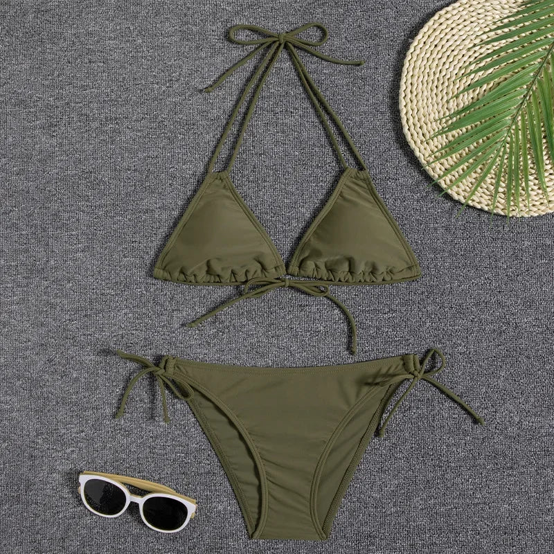 2022 New Swimwear Woman Sexy Push Up Bikini Set Swimsuit Women Print Floral Beachwear Biquini Two Piece Bathing Suit