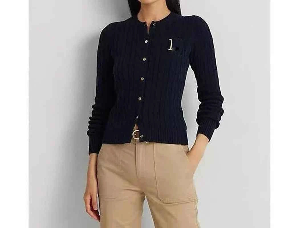New French collegiate twist sweater knitted cardigan autumn and winter round neck slim slim design long-sleeved top
