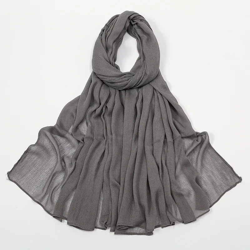 2024 Soft Rayon Cotton Muslim Hijabs for Women Scarf Plain Shawls Femme Musulman Viscose Rayon Headscarf Islamic Turban Headband