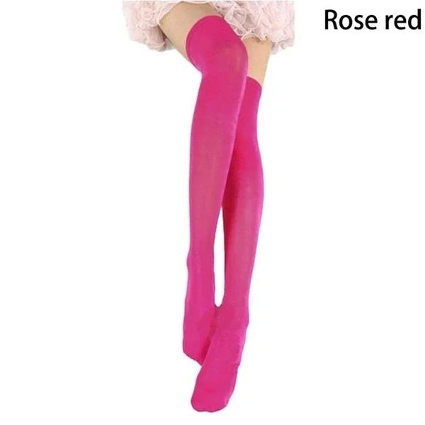 Lolita Over-Knee Stockings — Solid Color Warm Thigh High Socks