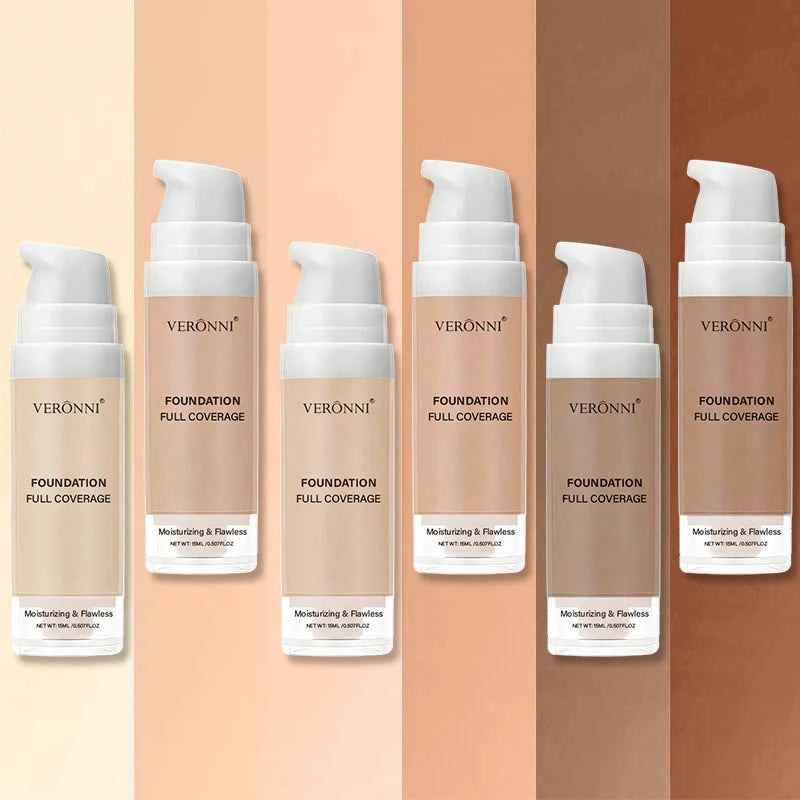 Full Coverage Foundation Bottles - Buildable Full Coverage Liquid Makeup for Custom Skin Tone Mixing & Daily Wear, Oil Control