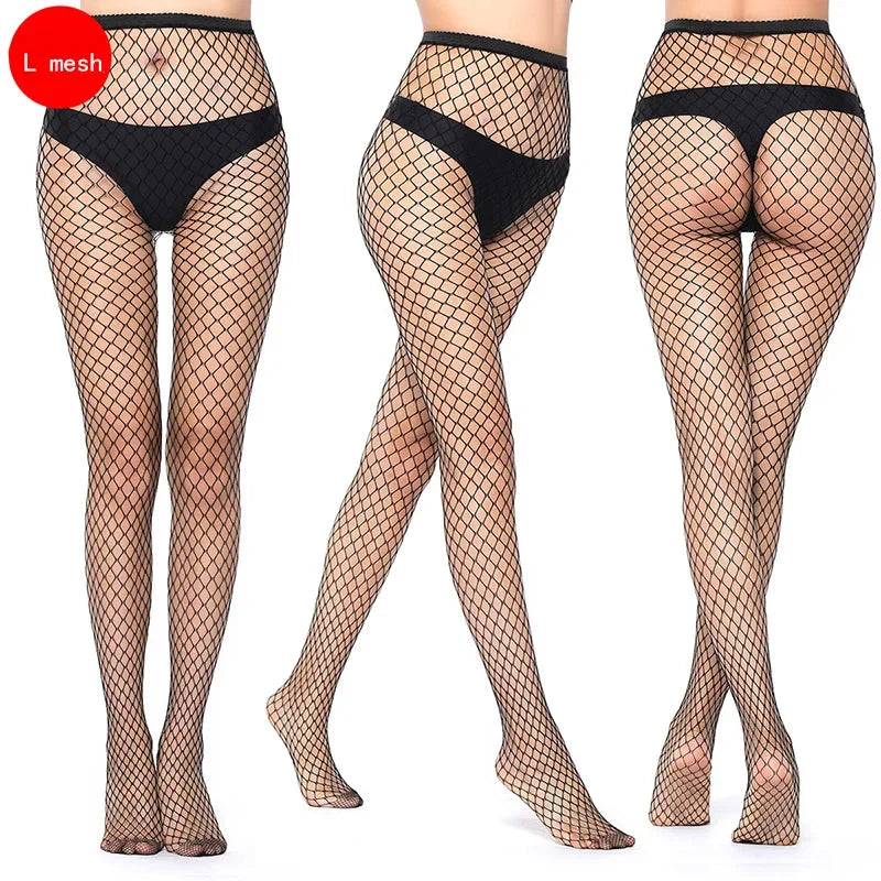 Hollow Out Sexy Pantyhose Black Women Fashion Tights Fishnet  Stockings Club Party Hosiery Female Lingerie Girls Thigh Mesh Sock