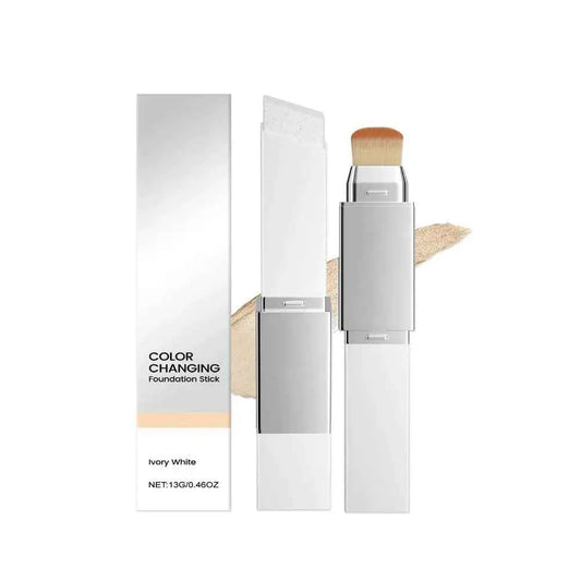 2-in-1 Foundation Stick Liquid Lightweight Moisturizing Brightening Foundation Color Changing For All Skin Types Base Makeup