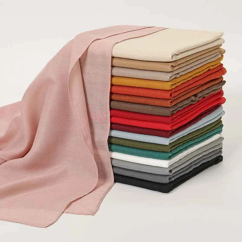 New Cotton Linen Hijab Scarf For Women Femme Musulmane shawls Kebaya Women's Hijab Headscarf Wrap Stoles Solid Islamic Headband