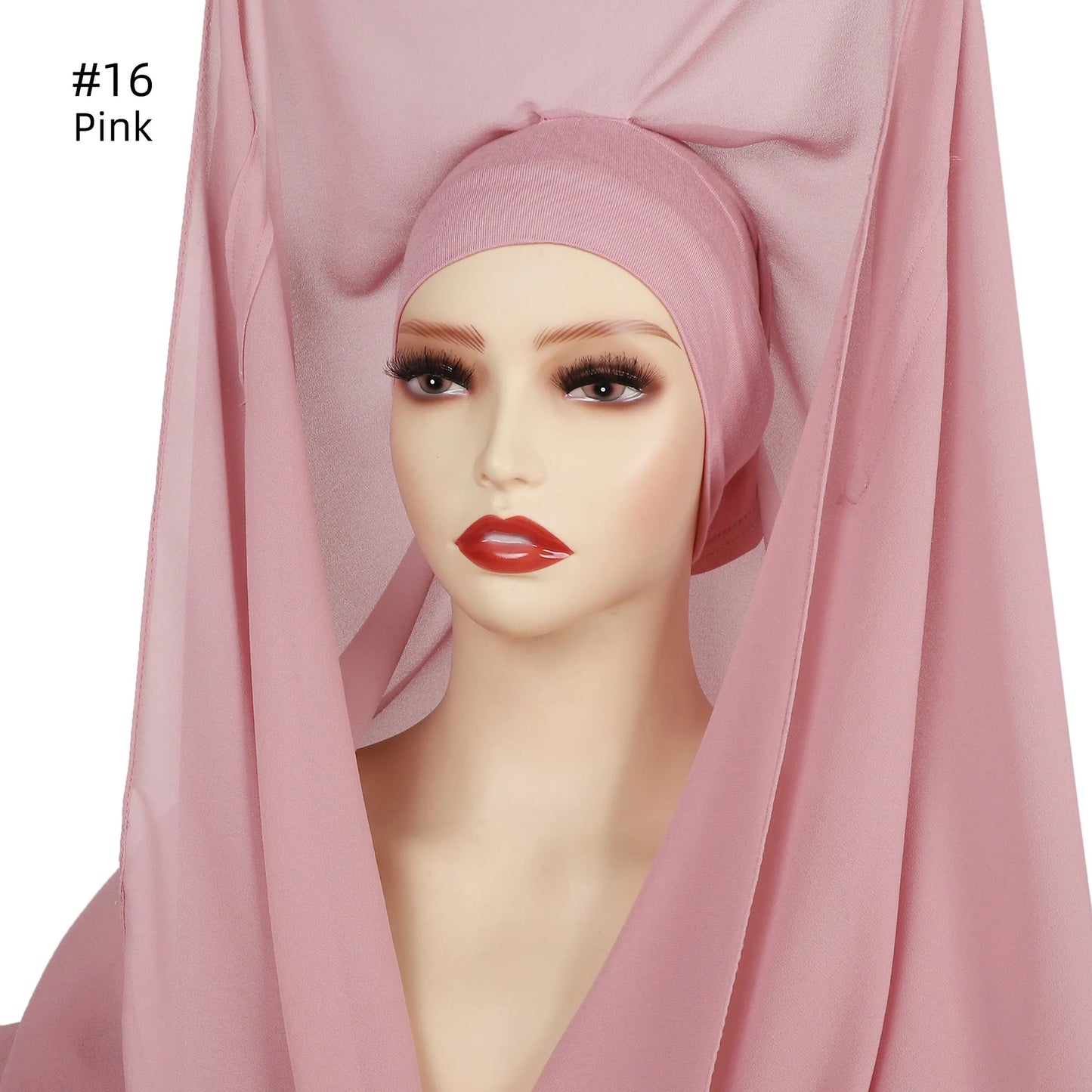 Newest Instant Chiffon Hijab with Magnetic Buckle Solid Color Woman Muslim Hijab Scarf Islamic Turban Fashion Headband Shawls