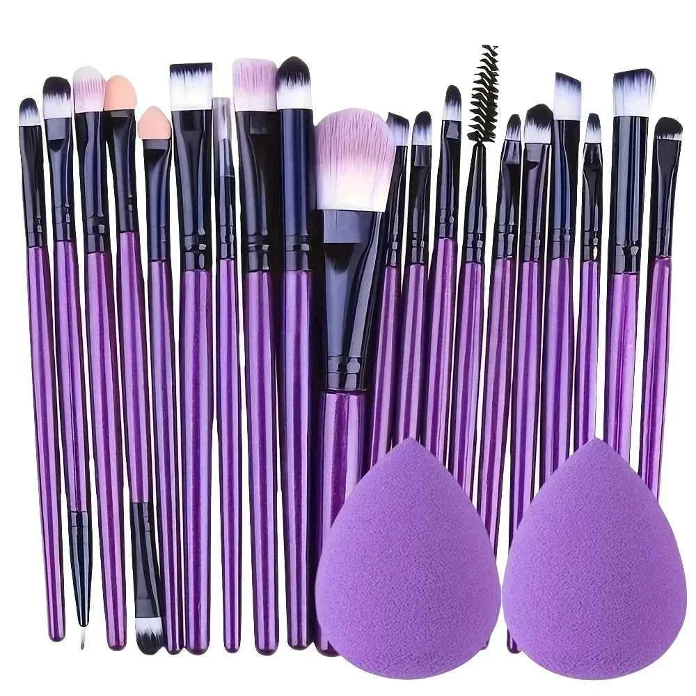 20pcs Eye Makeup Brush Set Portable Soft Makeup Brushes Beauty Tools Foundation Eyeshadow Eyeliner Brush Multi-function Beginner