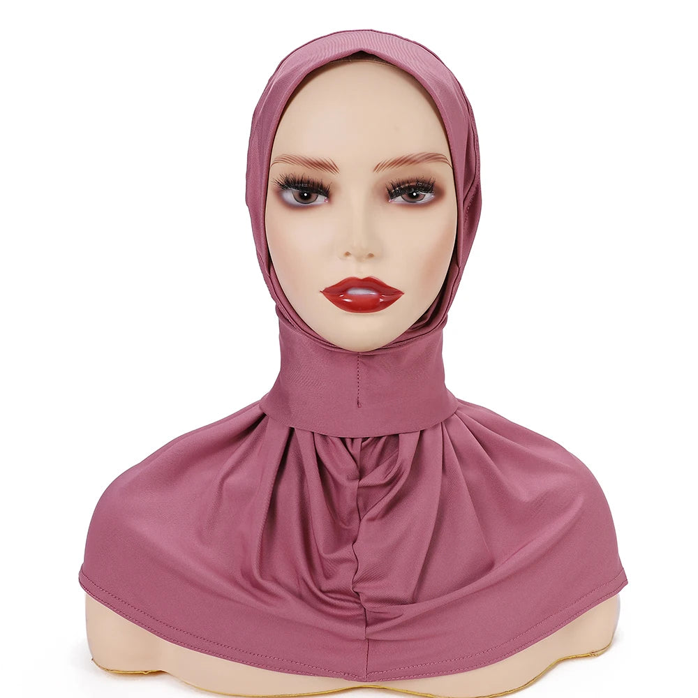 Ready To Go wear Instant Hijab for Ladies Girls Women With Tie Back Buttons Premium Quality Jersey Scarf