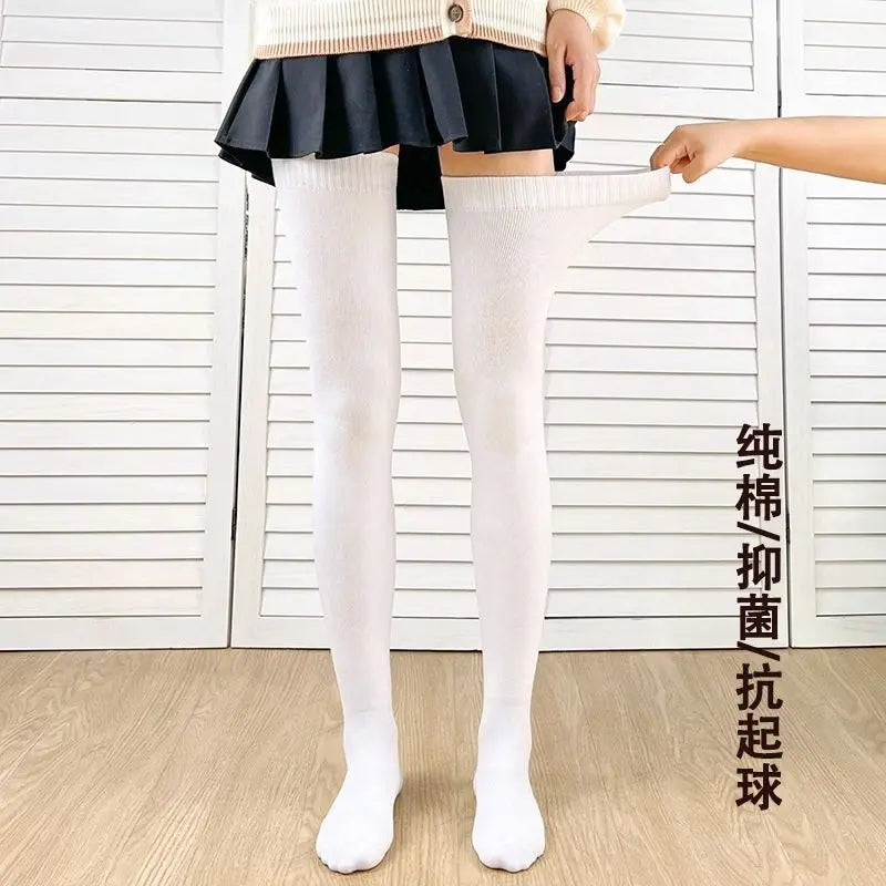 Lolita Over-Knee Stockings — Solid Color Thigh High Warm Socks