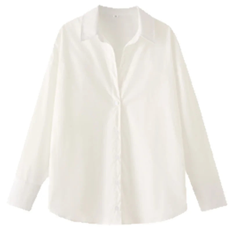 HXAO Woman 2025 Oversized Shirts & Blouses Spring Summer 2025 Woman Elegant Button Up Long Sleeve Blouses Fashion Plus Size Tops