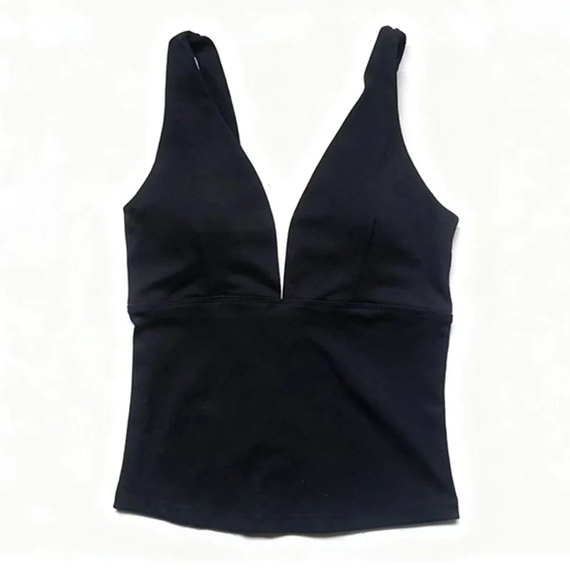 Backless Tank Top — Push-Up Sport Bra & Running Vest